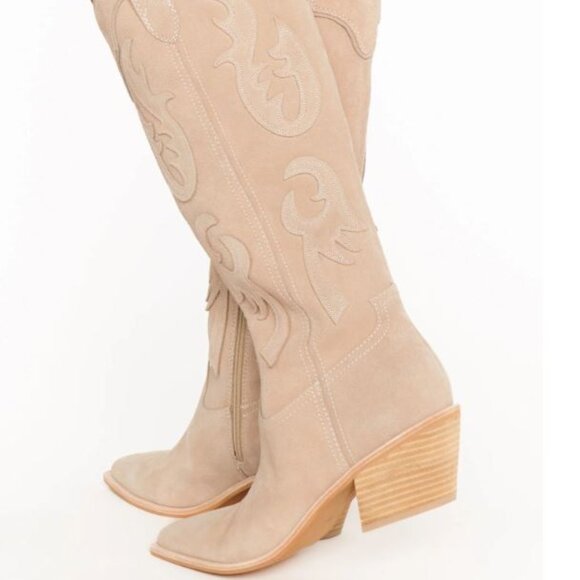 Dolce Vita Tan Heeled Boots - Picture 1 of 7
